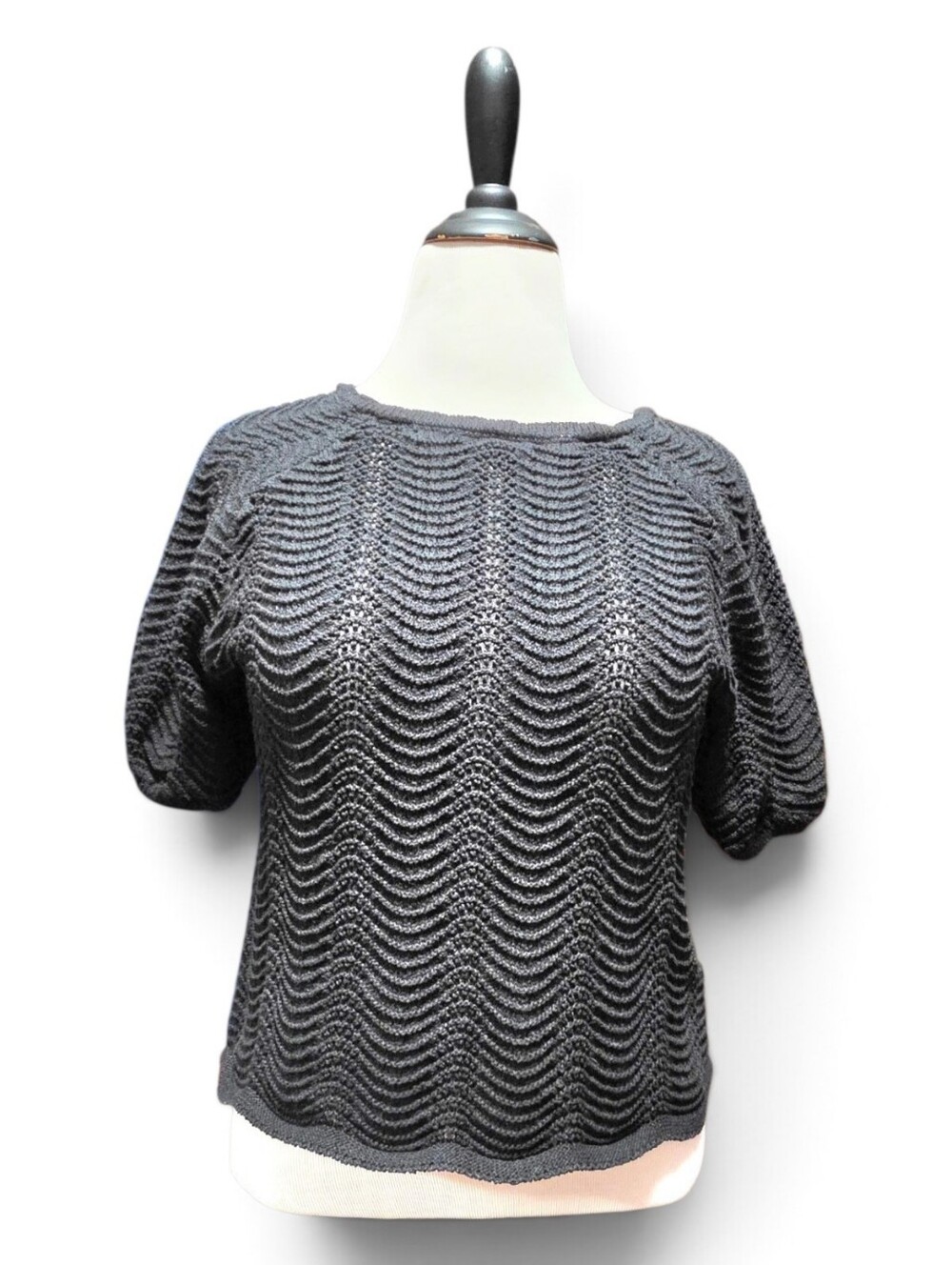Philosophy Women's Puff Sleveve Pointelle Sweater - Size L